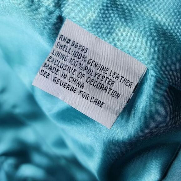 Pamela McCoy Leather Vintage Teal Suede Jacket RARE - Picture 6 of 11